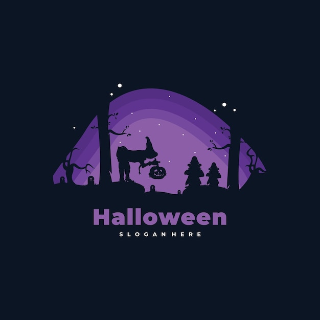 Vetor ilustração em vetor design de logotipo de halloween