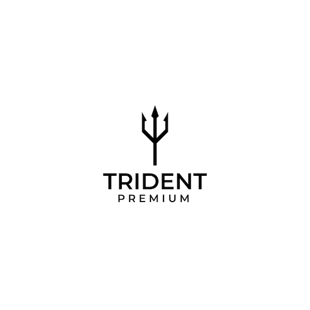 Vetor ilustração em vetor design de logotipo tridente minimalista