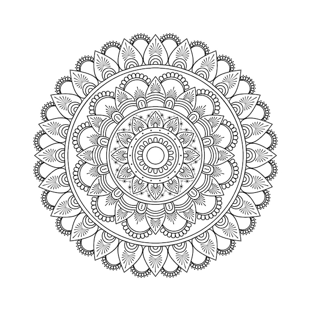 Ilustração em vetor design de mandala tradicional de arte abstrata em fundo branco