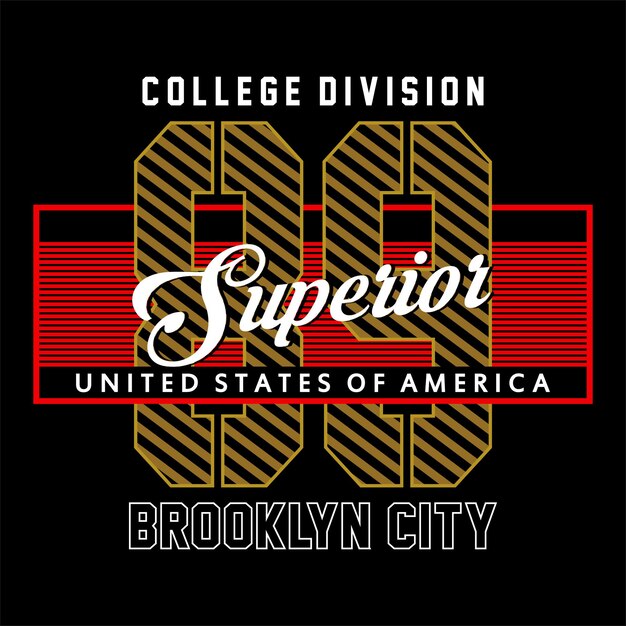 ilustração em vetor design gráfico de tipografia de slogan urbano de brooklyn