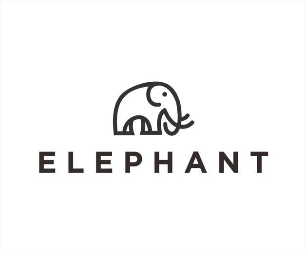 Ilustração em vetor design logotipo elefante