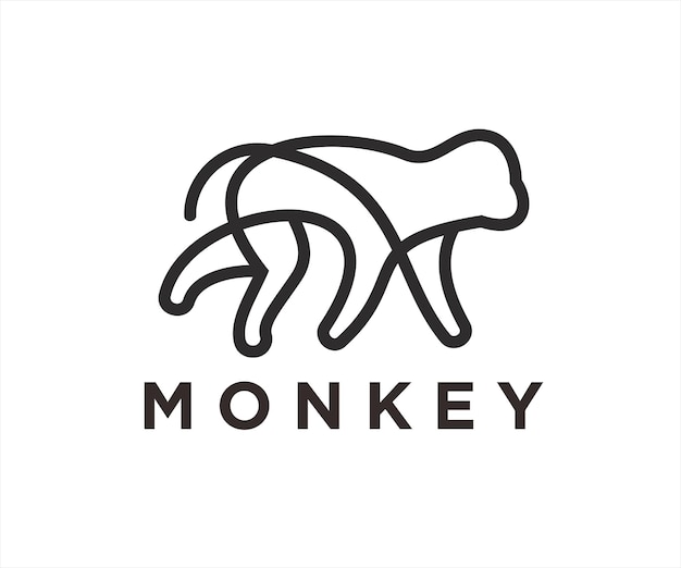Ilustração em vetor design logotipo macaco
