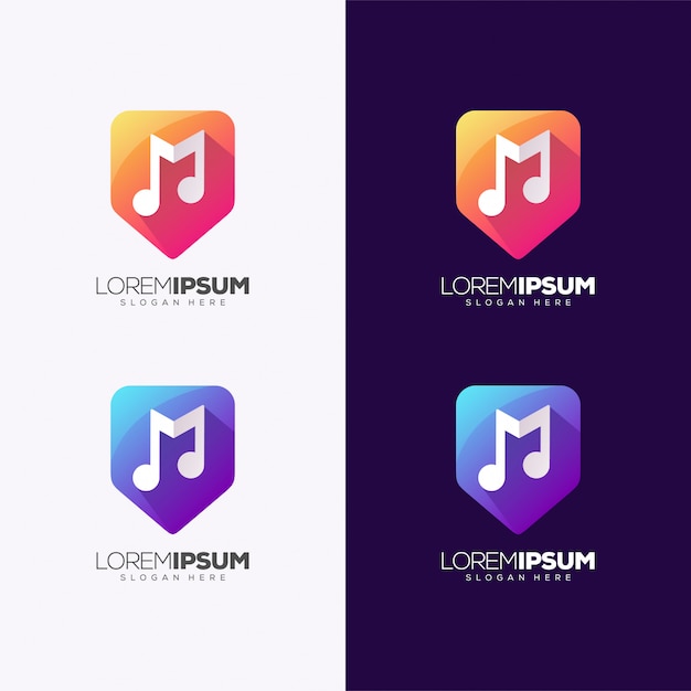 Ilustração em vetor design logotipo música