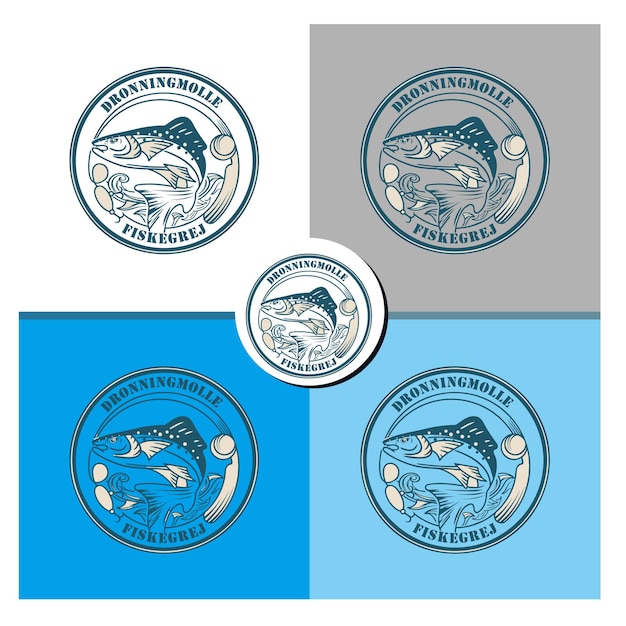 Vetor ilustração em vetor design logotipo peixe