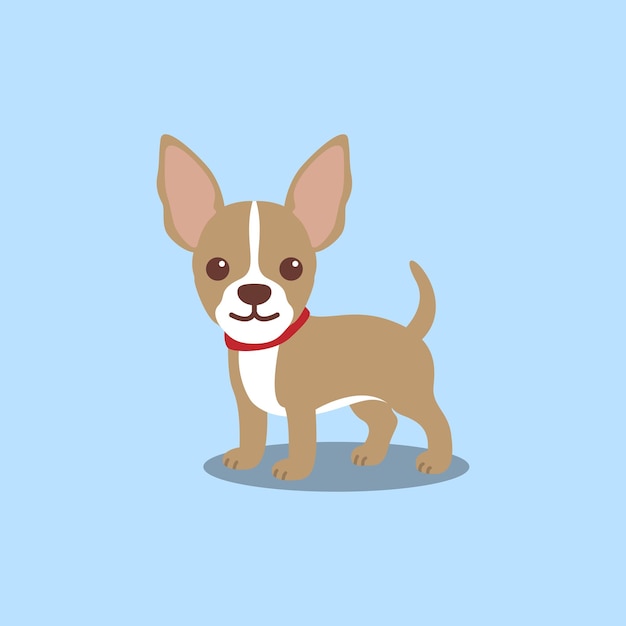 Vetor ilustração em vetor design plano de cachorro chihuahua fofo