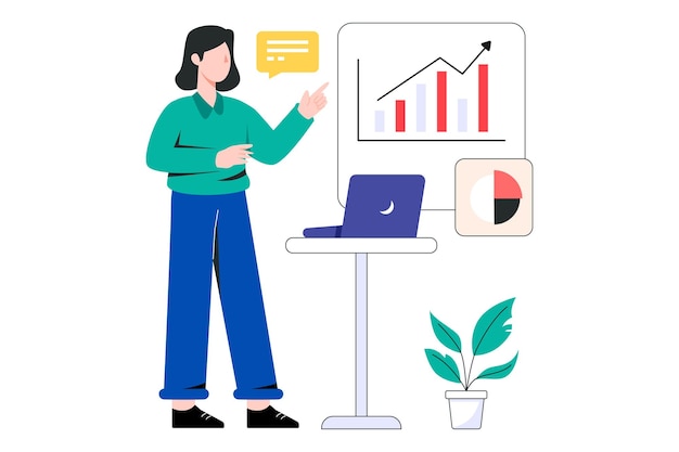 Ilustração em vetor design plano estilo consultor de negócios. ilustração stock