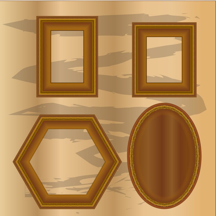 Vetor ilustração em vetor design vintage moldura de madeira