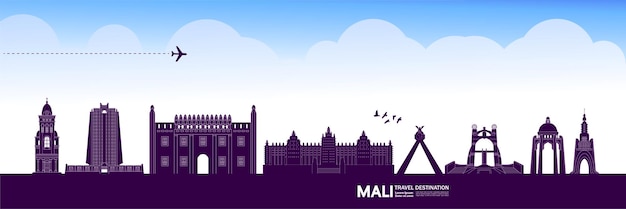 Ilustração em vetor destino de viagem de mali.