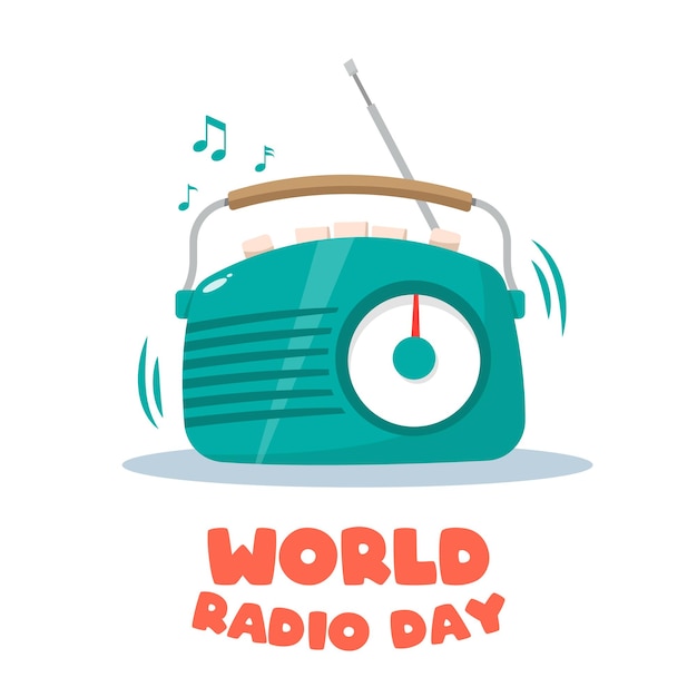 Ilustração em vetor dia mundial do rádio.