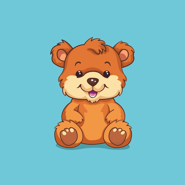 Vetor ilustração em vetor diversão de desenho animado de urso fofo e engraçado