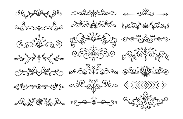Ilustração em vetor divisor desenhada à mão