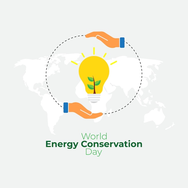 Vetor ilustração em vetor do dia mundial da conservação de energia