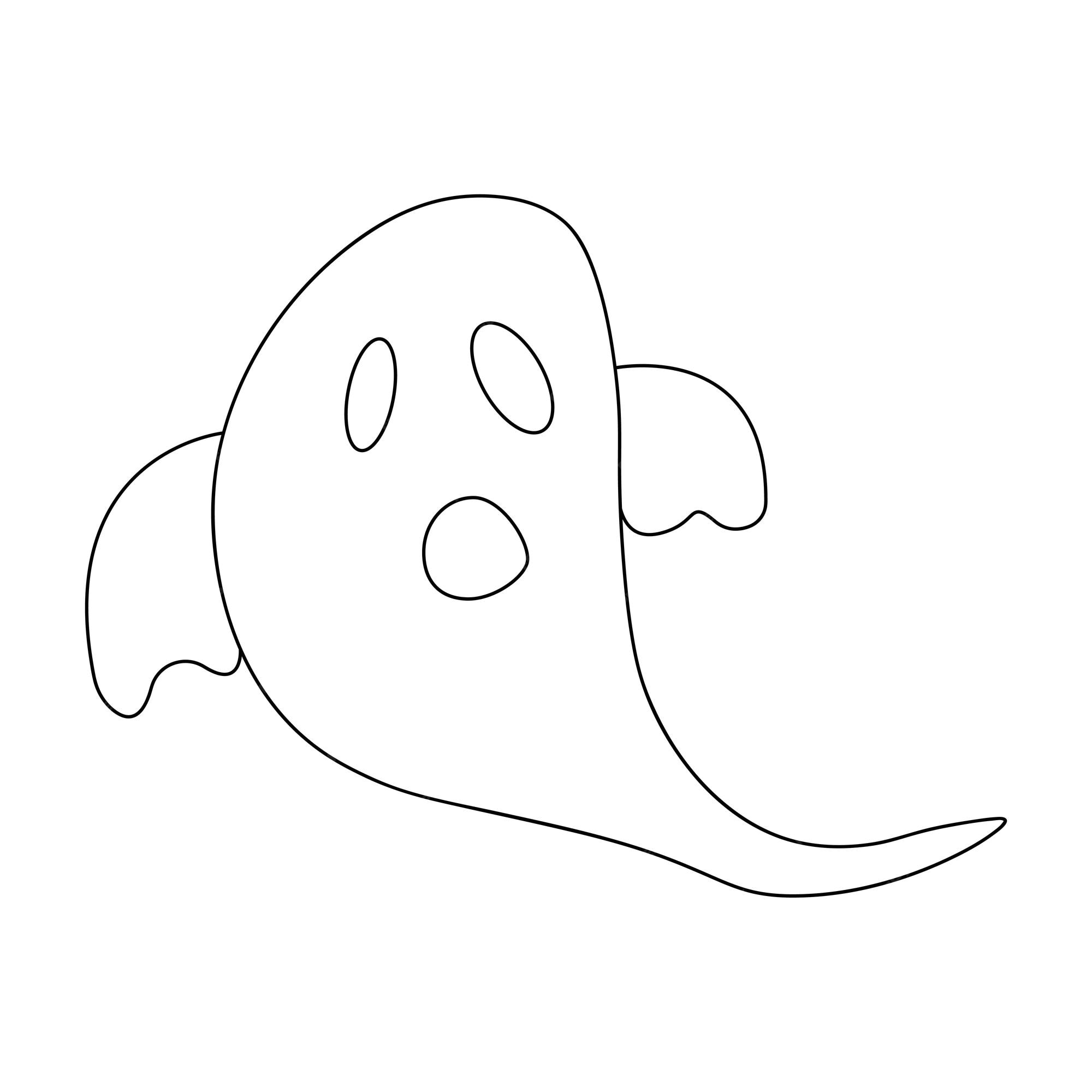 ilustração em vetor de halloween pequena linha de desenho animado fantasma  em fundo branco. 10443971 Vetor no Vecteezy