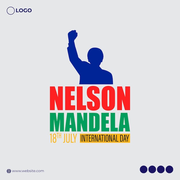 Ilustração em vetor do modelo de maquete de feed de história de mídia social Happy Nelson Mandela Day