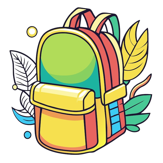 Vetor ilustração em vetor doodle bolsa escolar