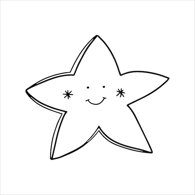 Vetor ilustração em vetor doodle de estrela fofa desenhada à mão