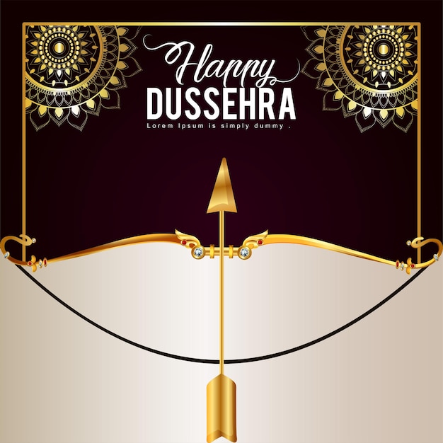 Ilustração em vetor dussehra feliz e plano de fundo