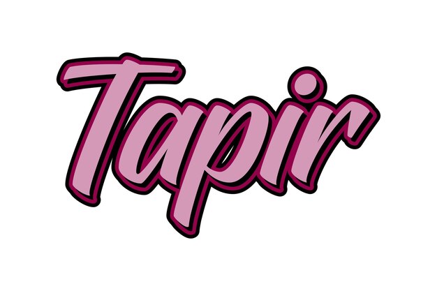 Vetor ilustração em vetor efeito de texto de letras de tapirtapir