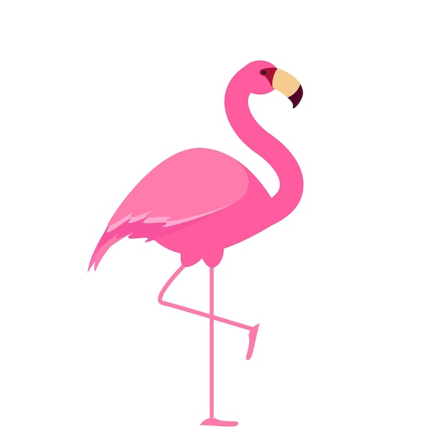 Ilustração em vetor EPS10 de flamingo rosa fofo