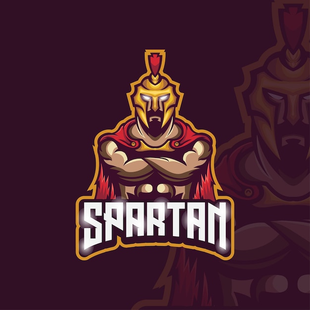 Ilustração em vetor esport logotipo guerreiro espartano