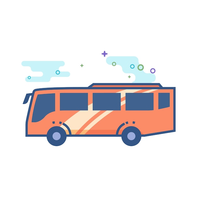 Ilustração em vetor estilo de cor plana de ícone de ônibus