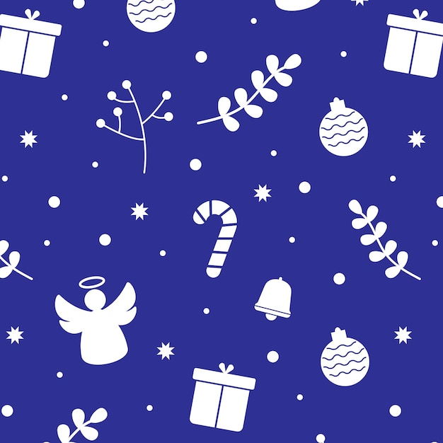 Vetor ilustração em vetor estilo minimalista sem costura padrão de inverno de natal