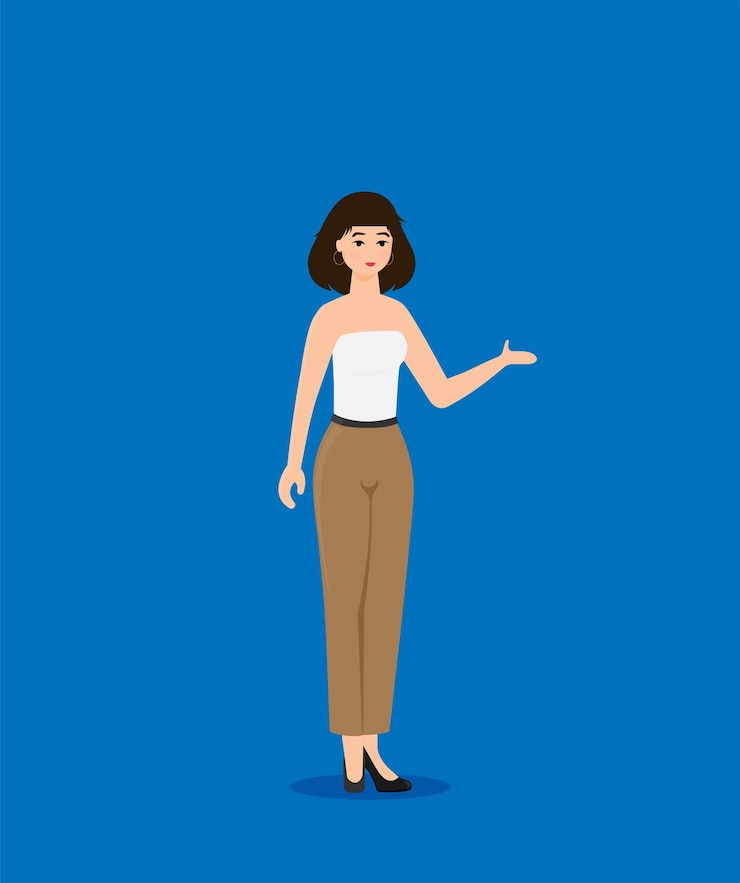 Vetor ilustração em vetor estilo simples dos desenhos animados de jovem