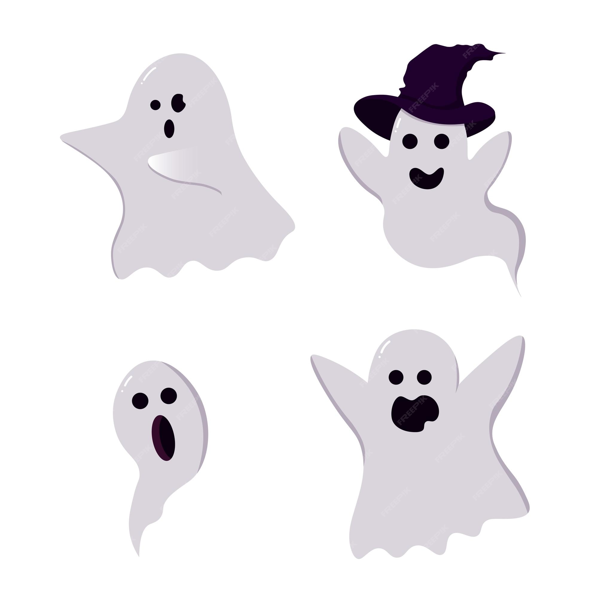 ilustração em vetor de halloween pequena linha de desenho animado fantasma  em fundo branco. 11118092 Vetor no Vecteezy