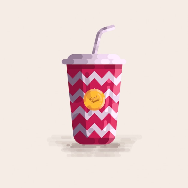 Ilustração em vetor fast food soda cup