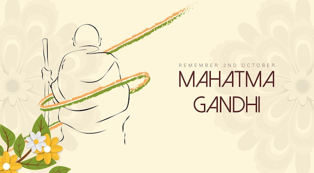 Ilustração em vetor feliz gandhi jayanti. aniversário de mohandas karam chandra gandhi.