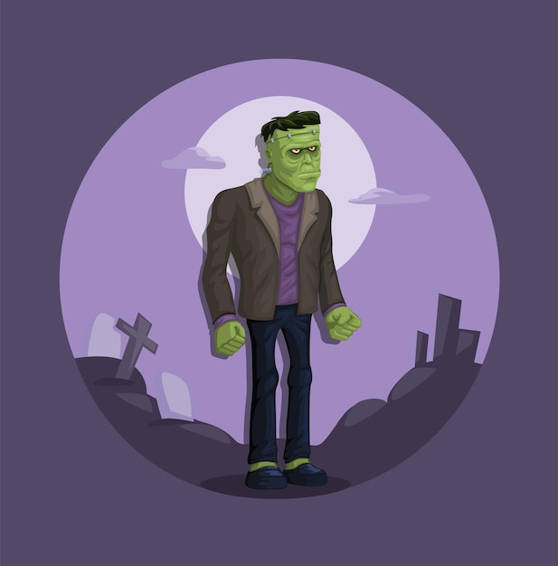 Personagem Zumbi Assustador Modelo Cartão Jogo Ilustração imagem vetorial  de interactimages© 549838390