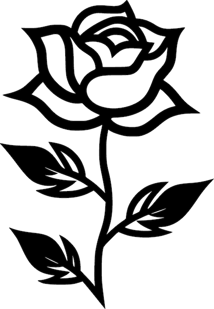 Ilustração em vetor flor preto e branco