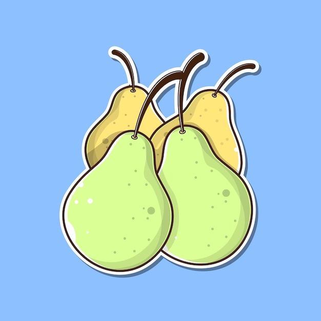 Ilustração em vetor frutas de peras