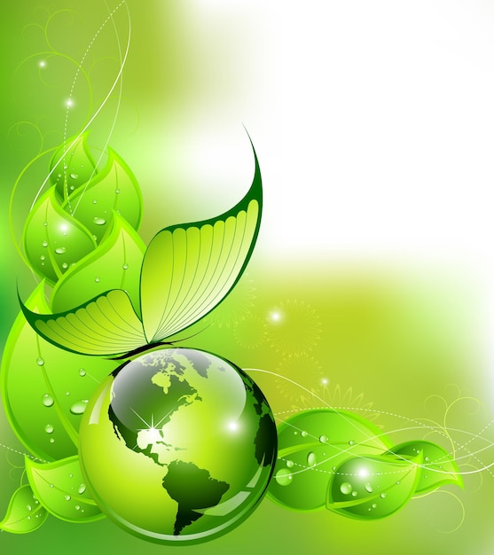Vetor ilustração em vetor fundo verde conceito orgânico