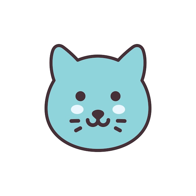 Ilustração em vetor gato fofo estilo kawaii bebê animal de estimação