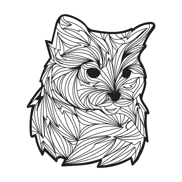 Vetor ilustração em vetor gato mandala