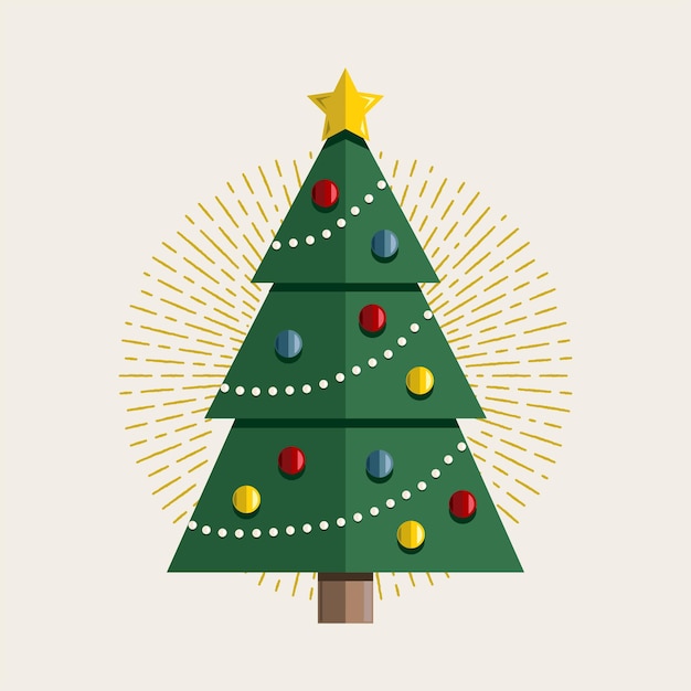 Ilustração em vetor geométrico árvore de Natal