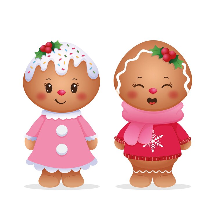 Ilustração em vetor Gingerbread Cute Girl