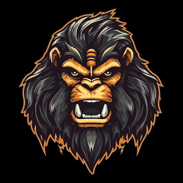 Ilustração em vetor gorila de design de logotipo de estilo Esport