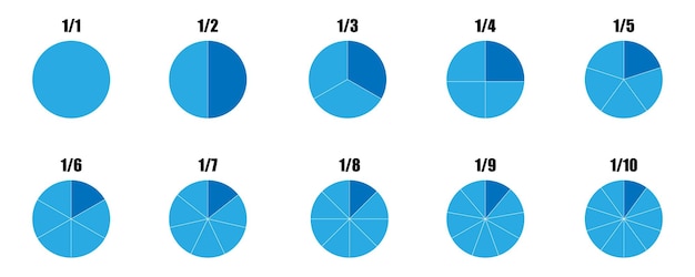 Ilustração em vetor gráfico de círculo de fração