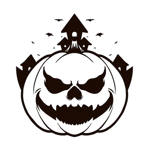 Ilustração em vetor halloween pumpkin monster character