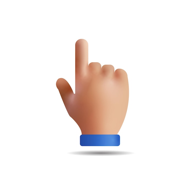 Ilustração em vetor ícone 3d - toque ou clique em ícone de design de vetor de ações. design de ícone apontando a mão 3D