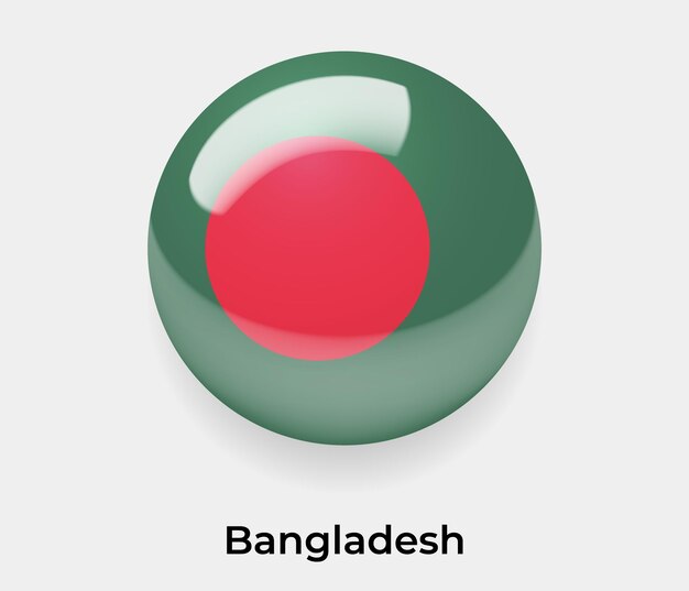 Ilustração em vetor ícone bolha brilhante bandeira bangladesh