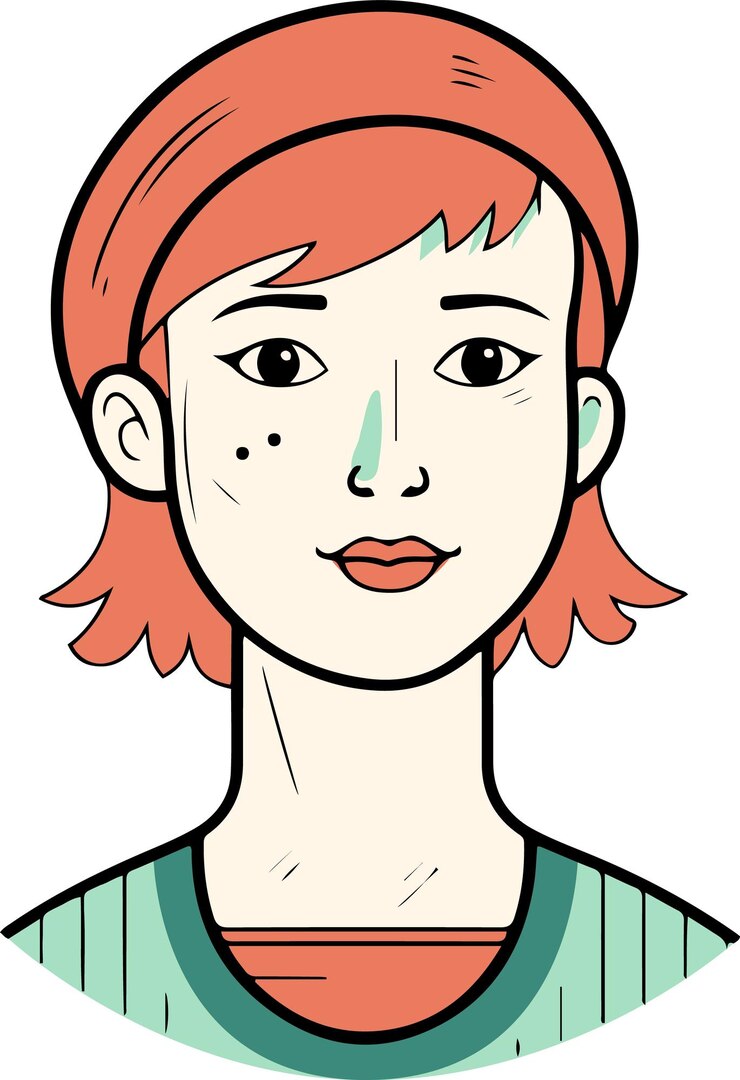 Vetor ilustração em vetor ícone colorido de rosto de mulher de avatar feminino