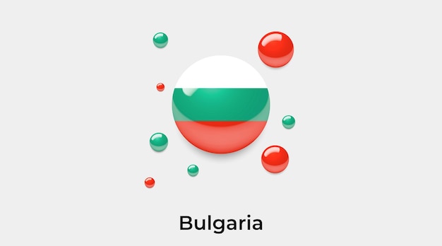 Ilustração em vetor ícone de bolhas brilhantes de bandeira da bulgária