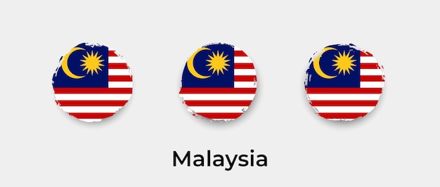Ilustração em vetor ícone de bolhas grunge bandeira da malásia