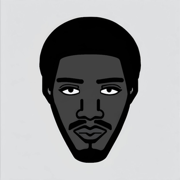 Vetor ilustração em vetor ícone de cabeça de rosto de homem de pele negra
