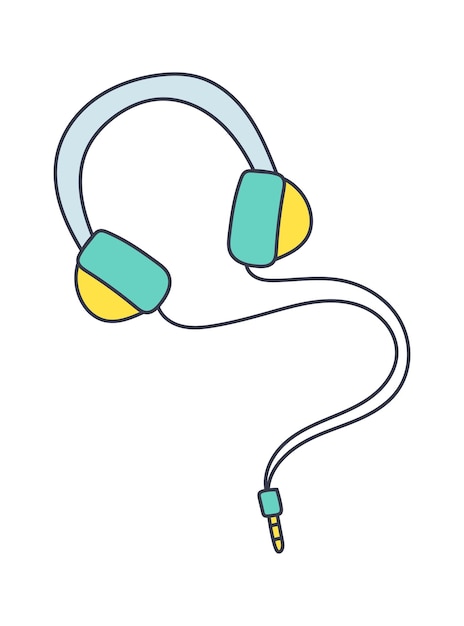 Ilustração em vetor ícone de fones de ouvido de fio
