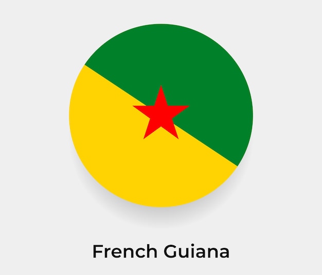 Ilustração em vetor ícone de forma redonda de círculo de bolha de bandeira da guiana francesa