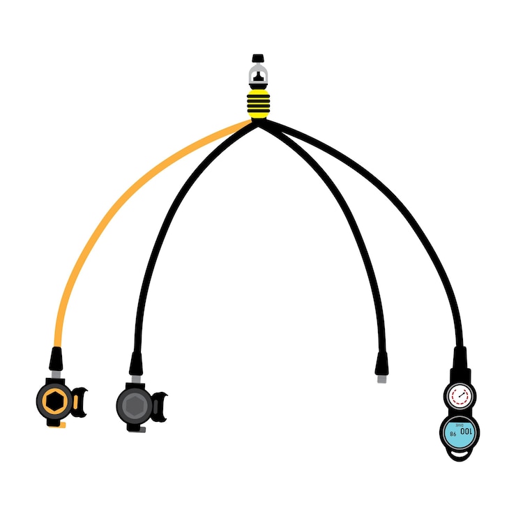 Vetor ilustração em vetor ícone de gancho de equipamento de mergulho mergulhador